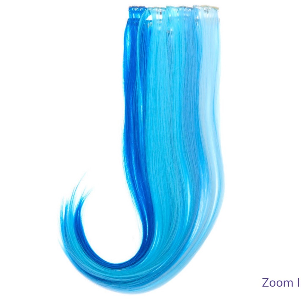 Claire’s 4 piece Faux Hair Extensions Clip-in Brand New Blues